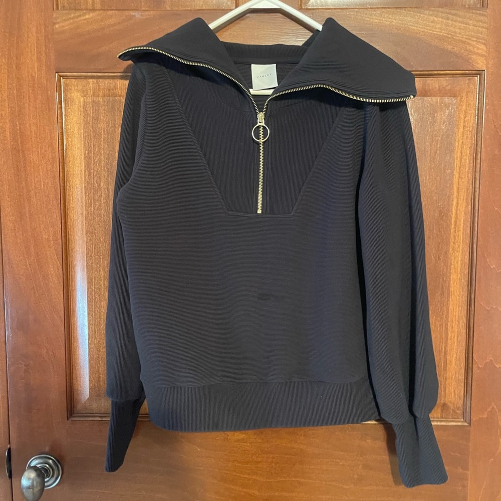 Varley Black Quarter Zip Vine Sweatshirt